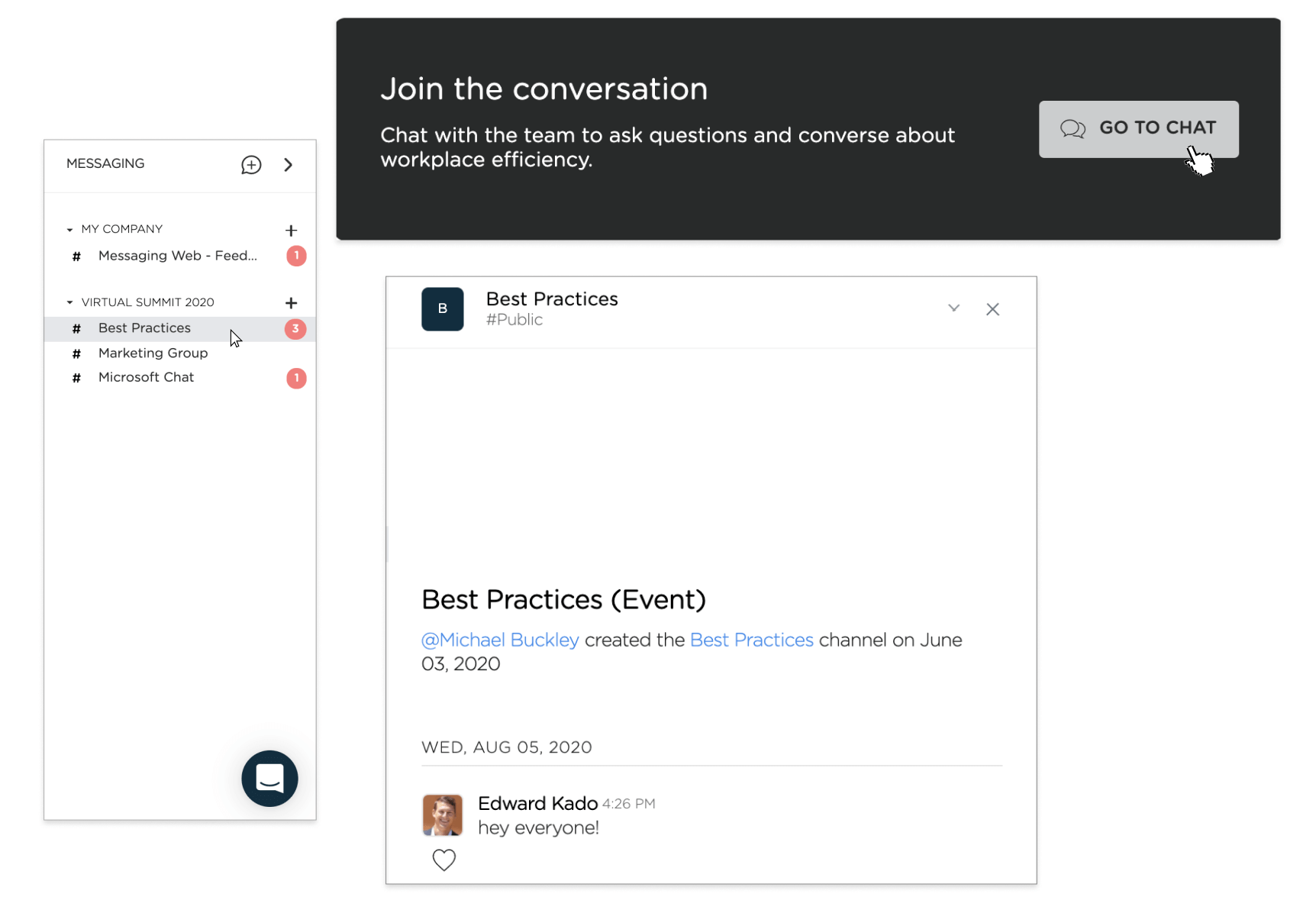 Direct Line of Communication for Sponsor Reps and Attendees